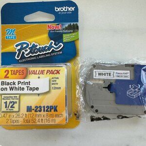 3 x Brother M Labeling Tape (1/2" x 26.2', Black on White)